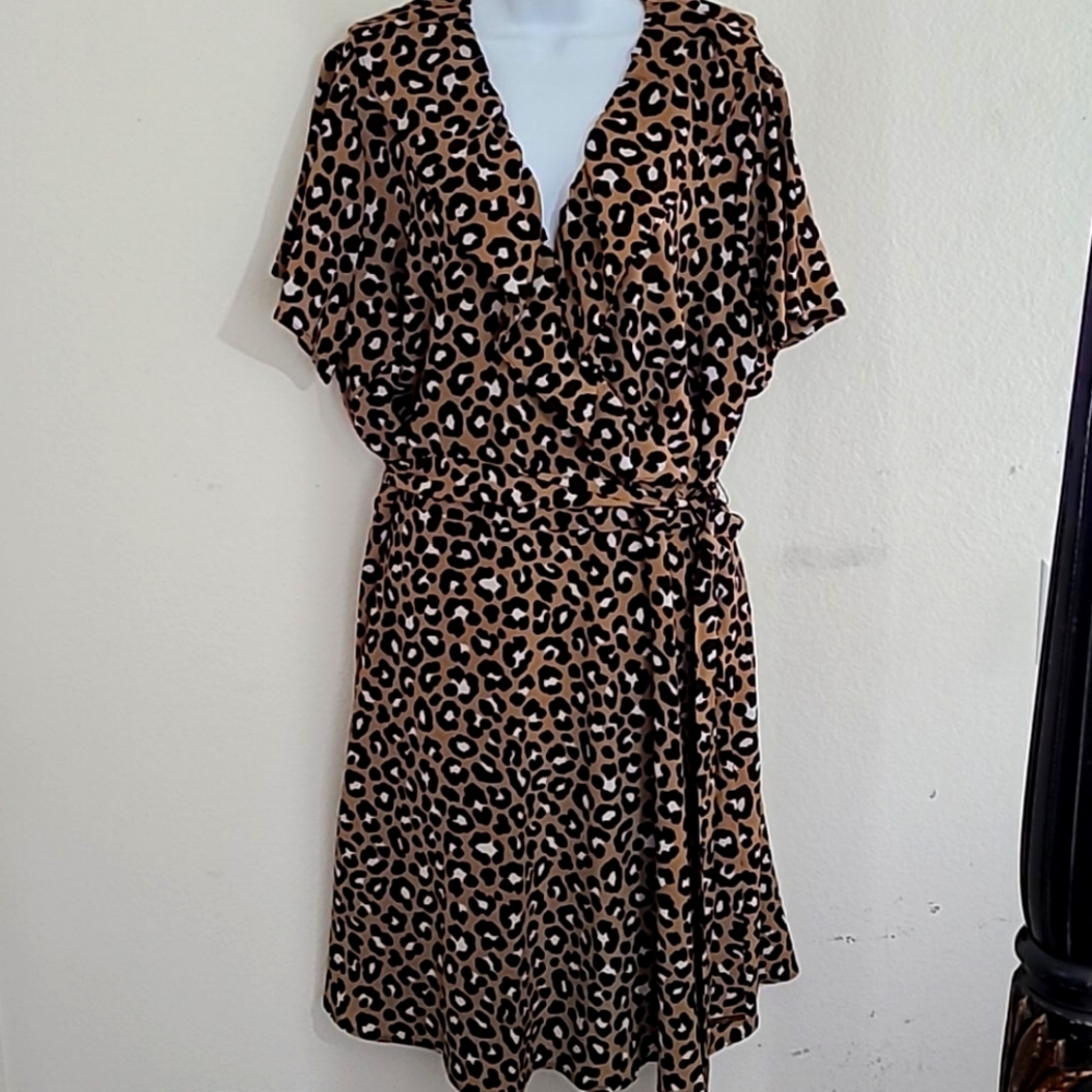 Leopard Print Michael Kors Wrap Dress
